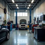 Modern car service shop interior in Braeside