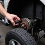 Checking the brake fluid level during car maintenance in Point Cook