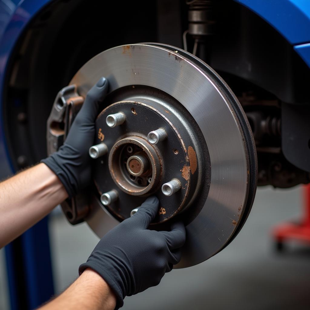 Mechanic Replacing Brake Pads