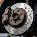 Worn Brake Pads and Rotor