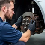 Brake System Inspection by a Mechanic