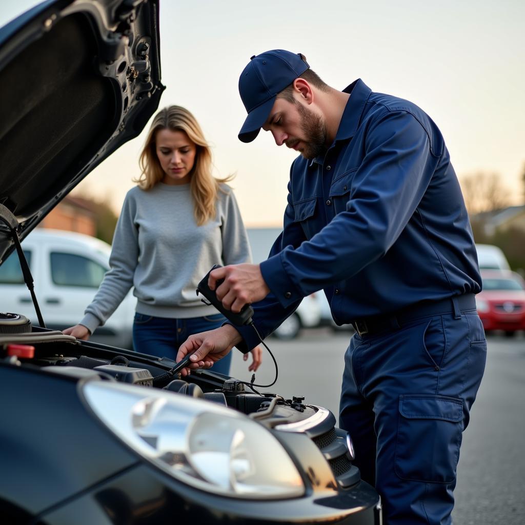 Mechanic Assisting with a Breakdown