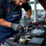 Brenhaul technician performing engine repair