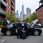 Car service taking passengers from Brooklyn to JFK Airport