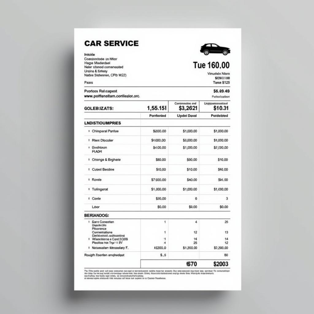 Transparent pricing on a Budapest car service invoice