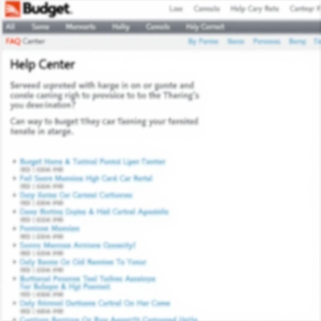 Budget Car Rental Website Help Center 