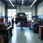 Modern car service shop interior in Bushey