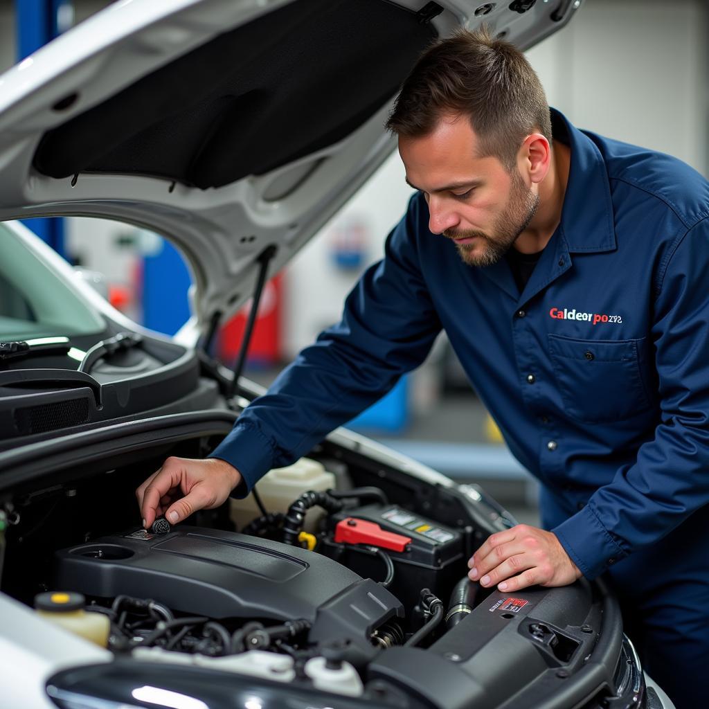 Calder Car Services Technician at Work