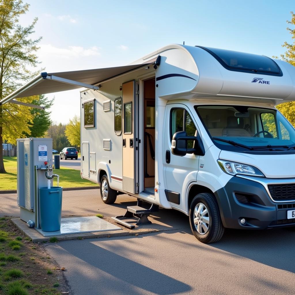 Camping car using aire service