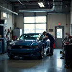 Car AC Repair at a Mechanic Shop