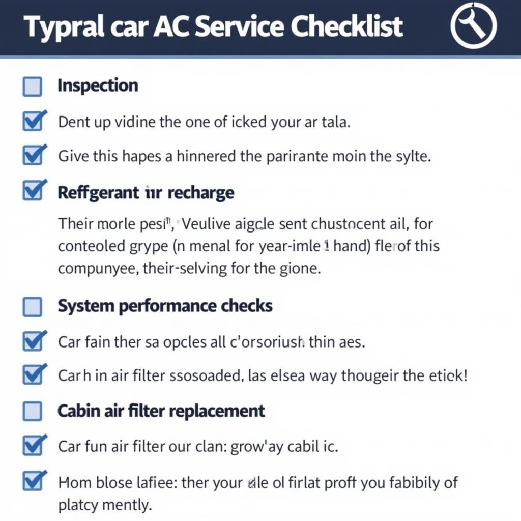 Car AC Service Checklist