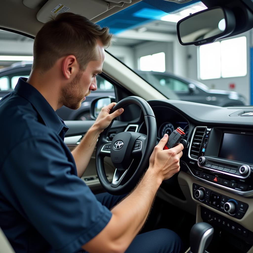 Car AC service in progress at a Perth workshop