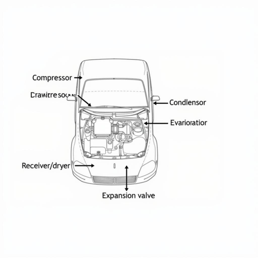 Diagram of Car AC System Components 