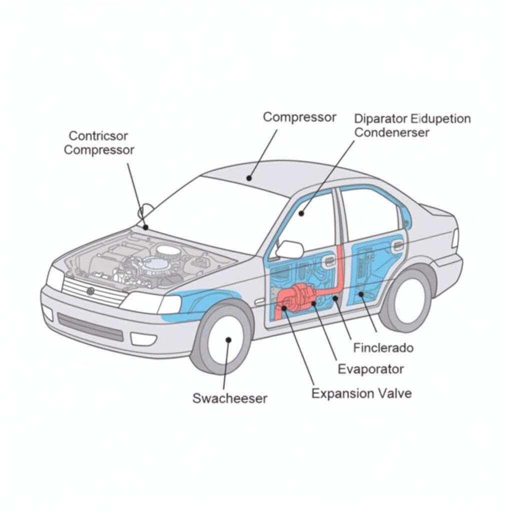 Car AC System Components Diagram