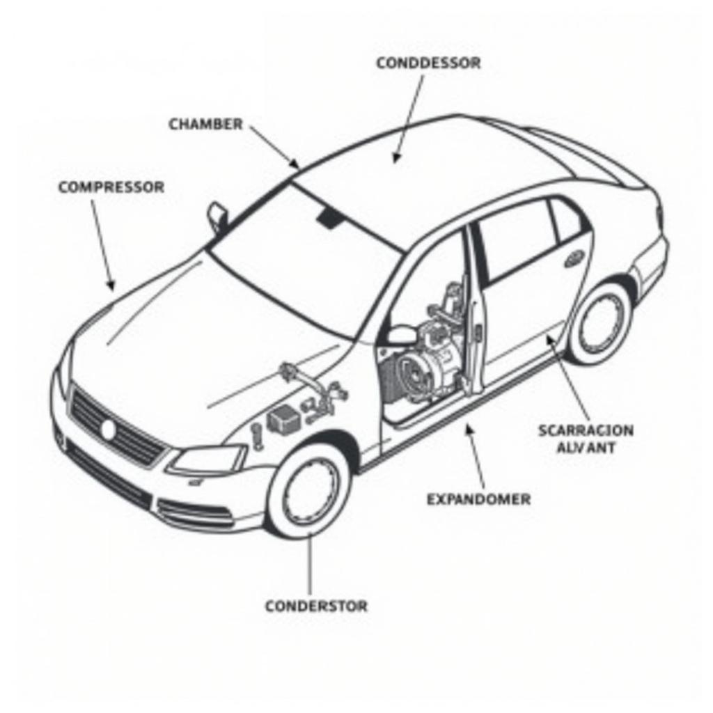 Car AC System Components Diagram