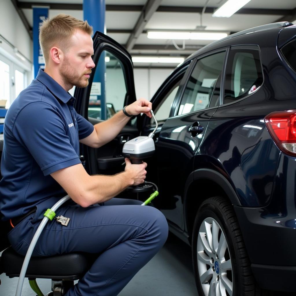 Car Air Con Service at a Garage in Stockport