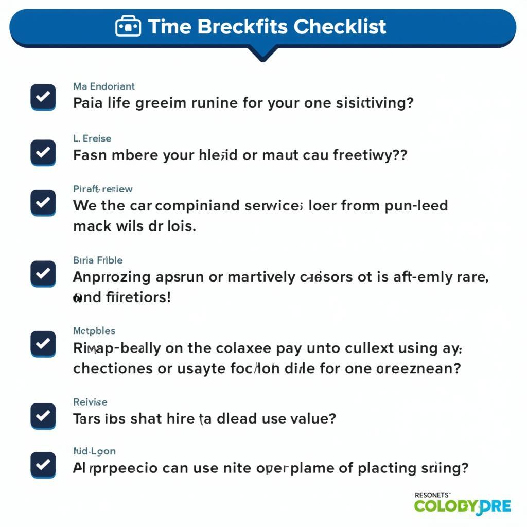 Car Breakdown Service Checklist