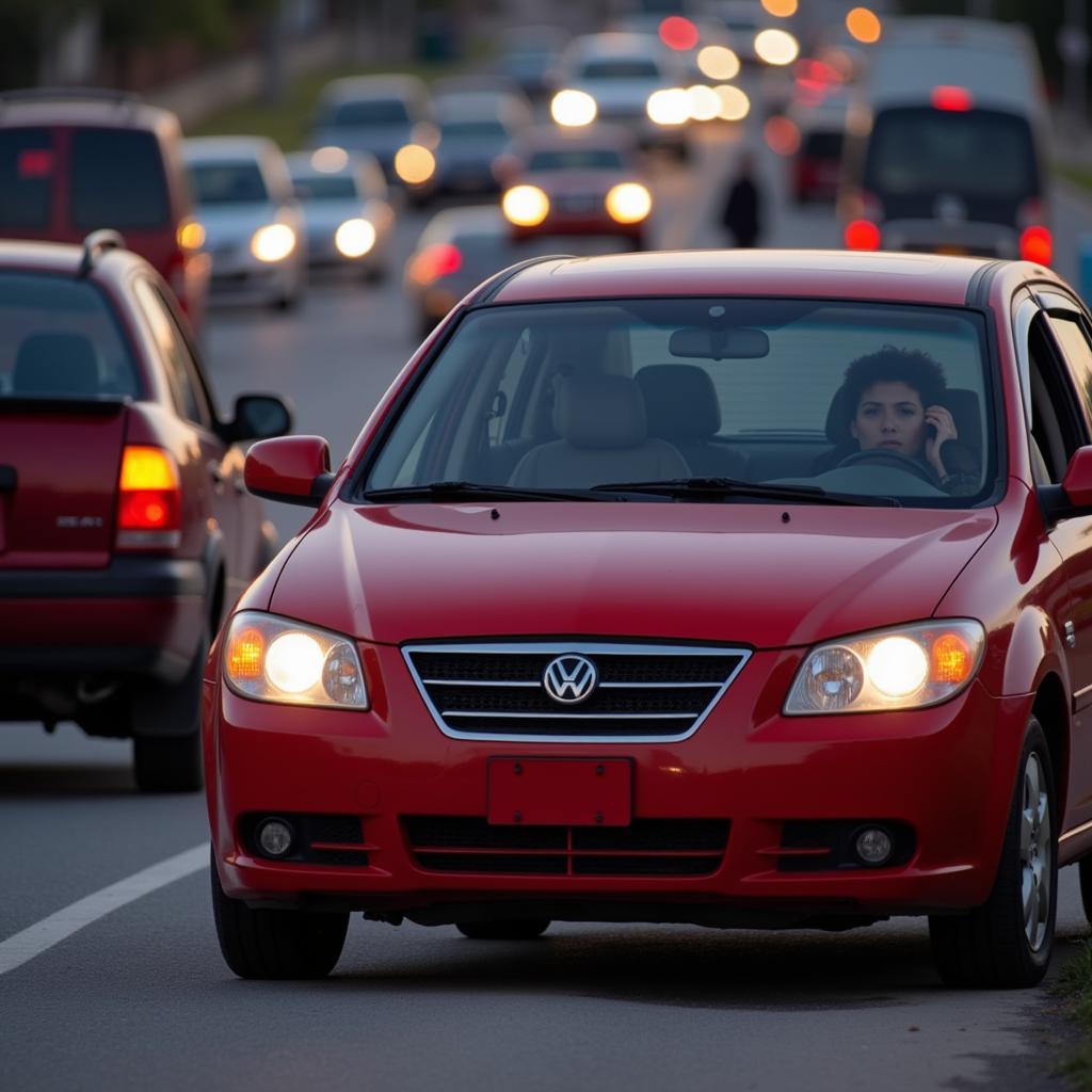 Car breakdown on the road