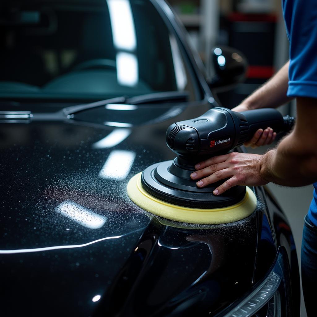 Professional Car Buffer Service in Action