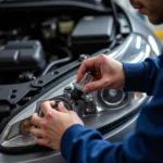 Car Bulb Fitting Service by Professional Mechanic