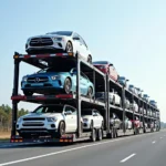 Car Carrier Transporting Multiple Vehicles