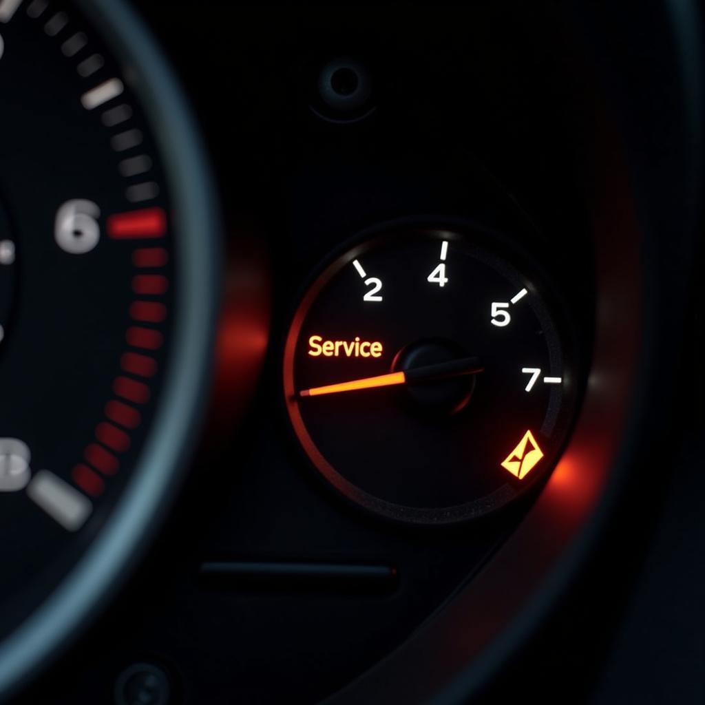 Car dashboard displaying "Service Due" message