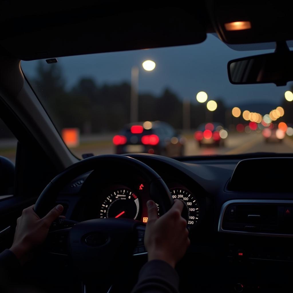 Car dashboard warning lights.