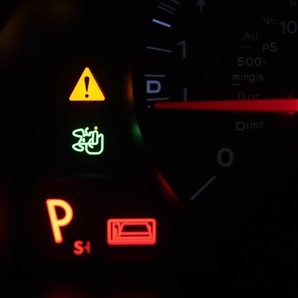 Illuminated Car Dashboard Warning Lights