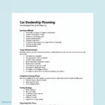 Car Dealership Cleaning Plan