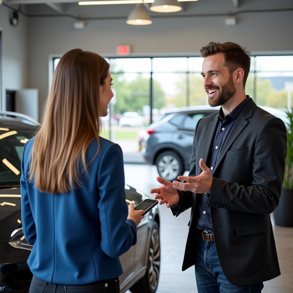 Customer Speaking with Service Advisor