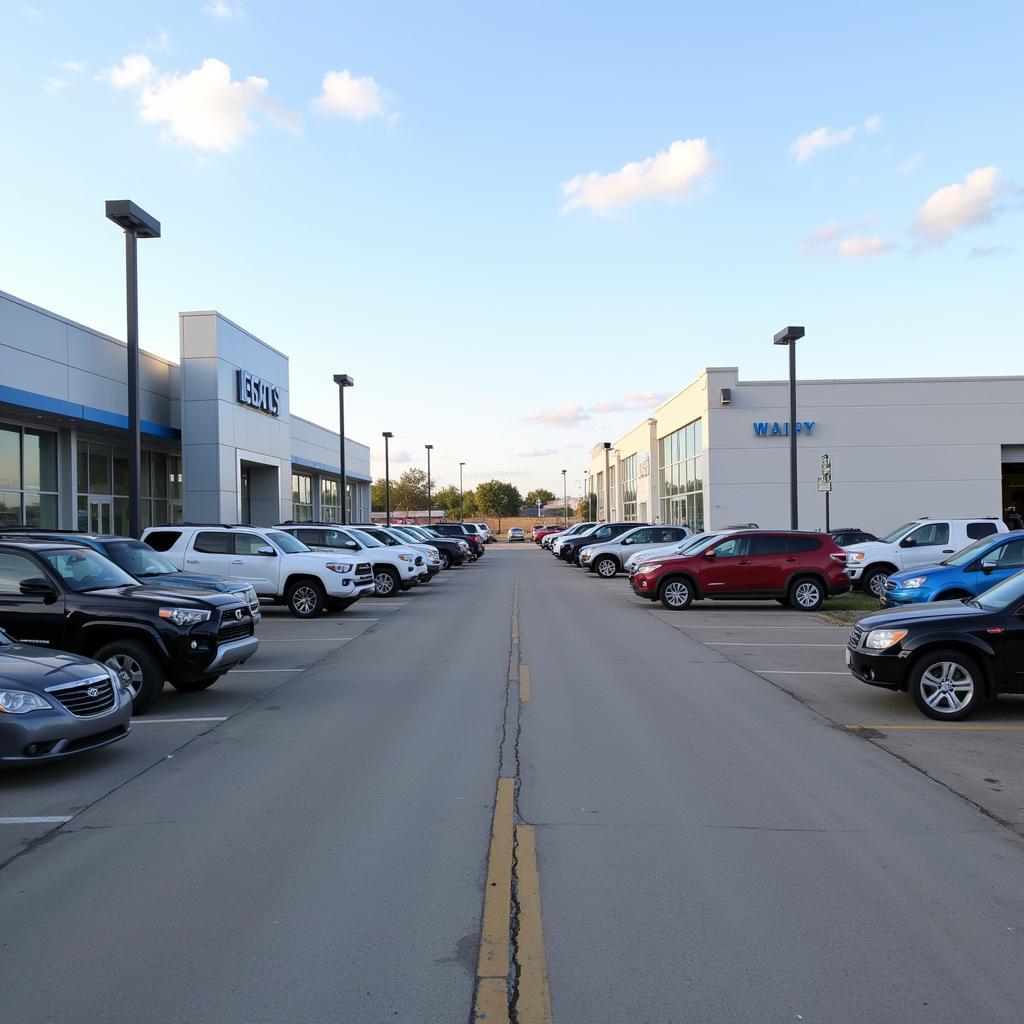 Dealership lot with a limited number of cars available