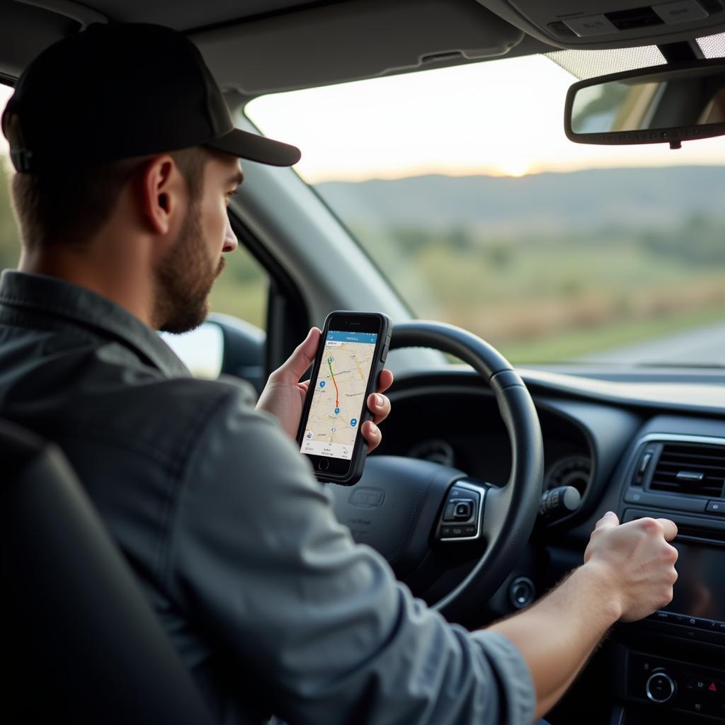 Car Delivery Driver Using Navigation