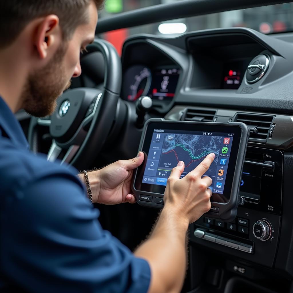 Car diagnostic equipment in a Livonia shop