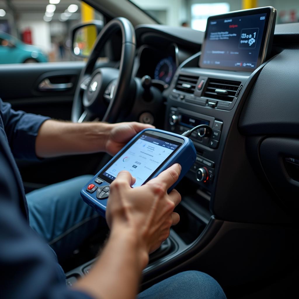 Modern car diagnostic tools used in Ahmedabad.