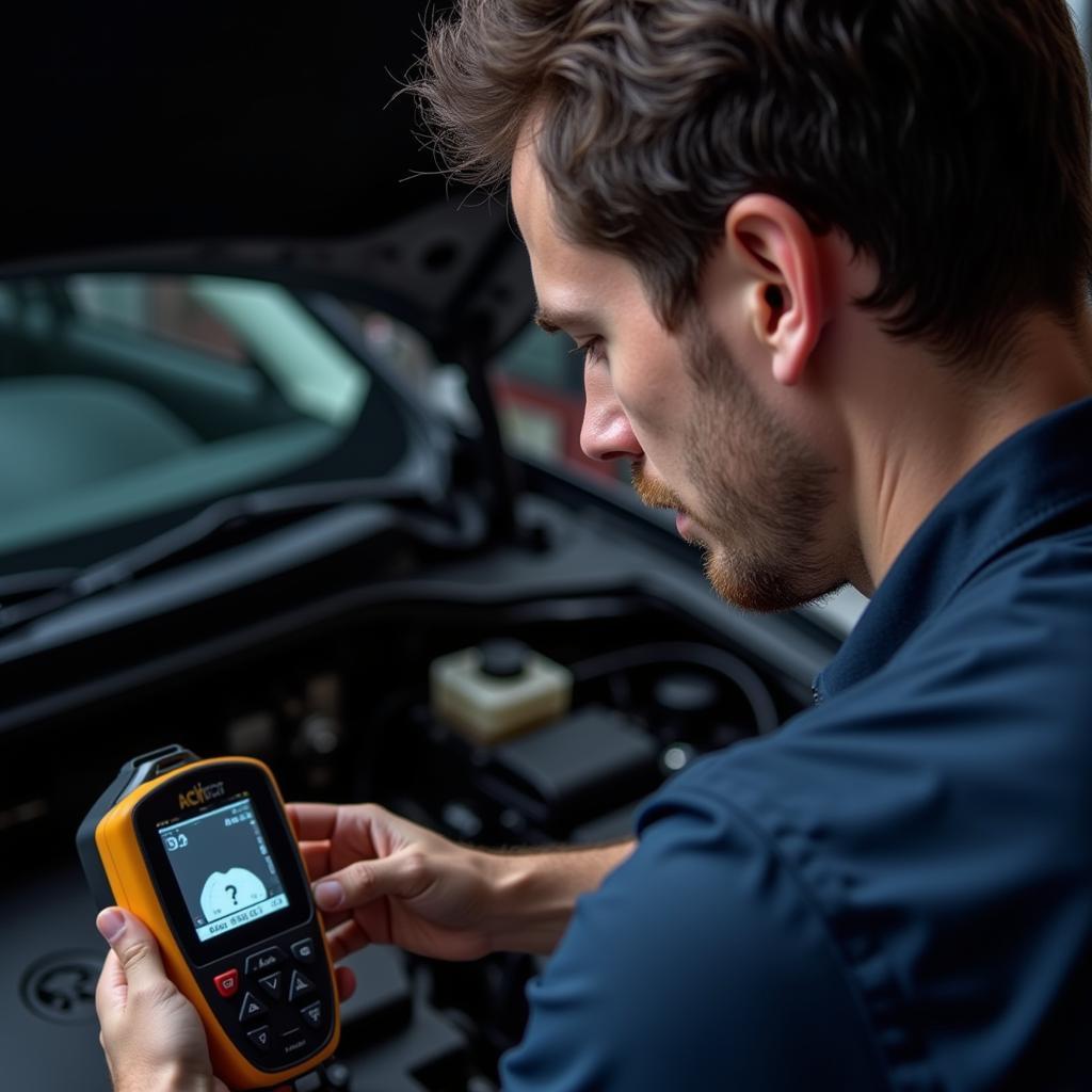 Mechanic performing car diagnostics in Cortlandt Manor