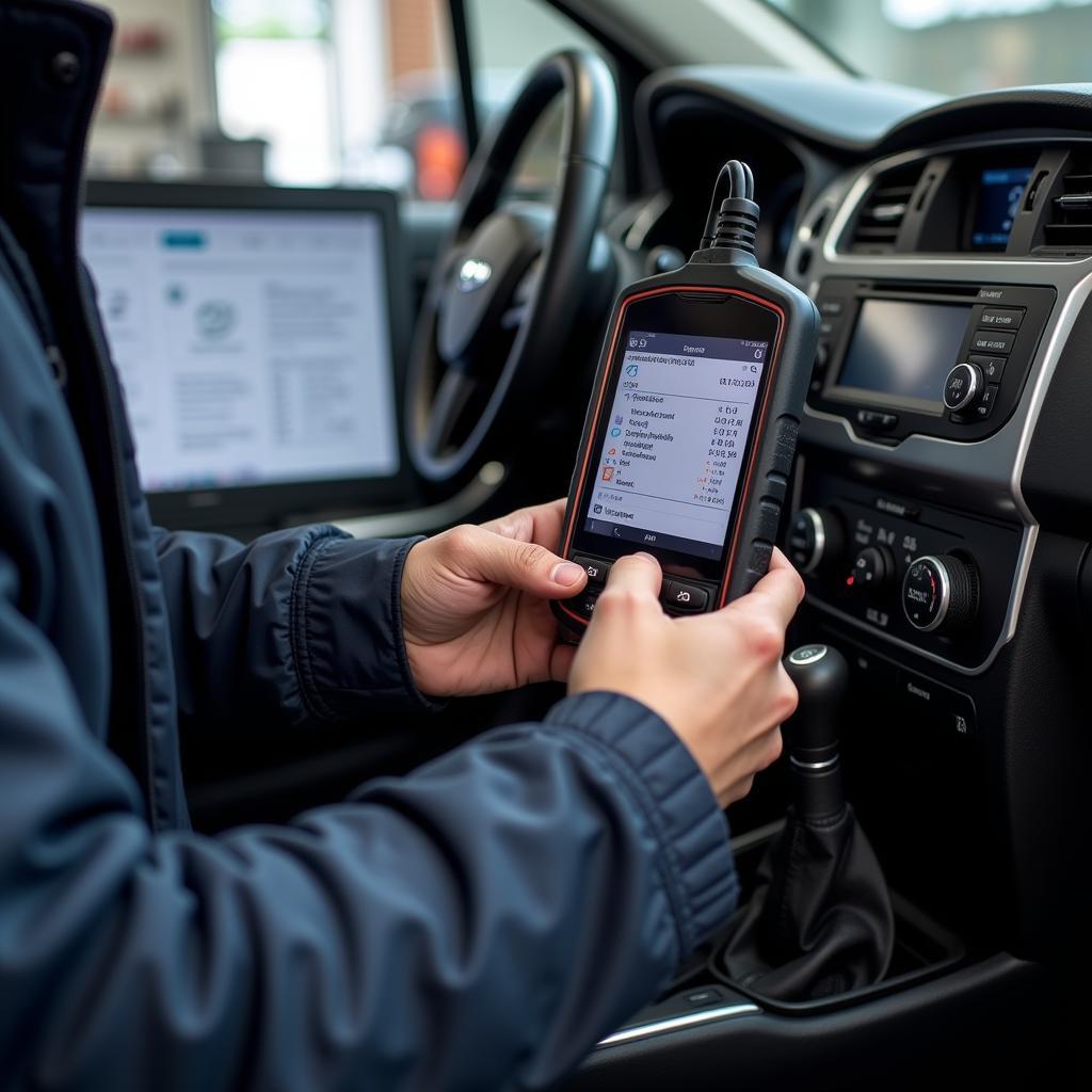 Car diagnostics being performed in Guildford