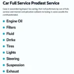 Car Full Service Checklist