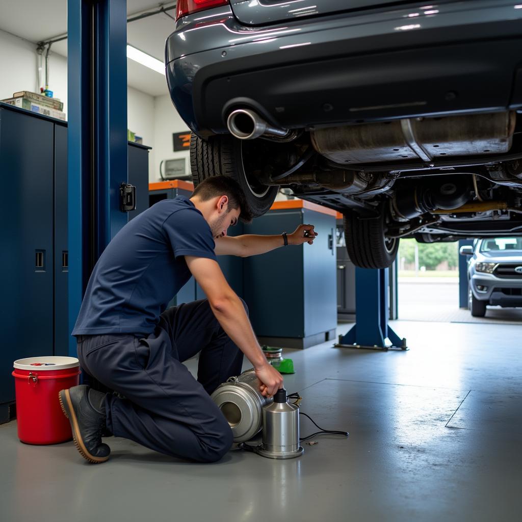 Car Getting Oil Change