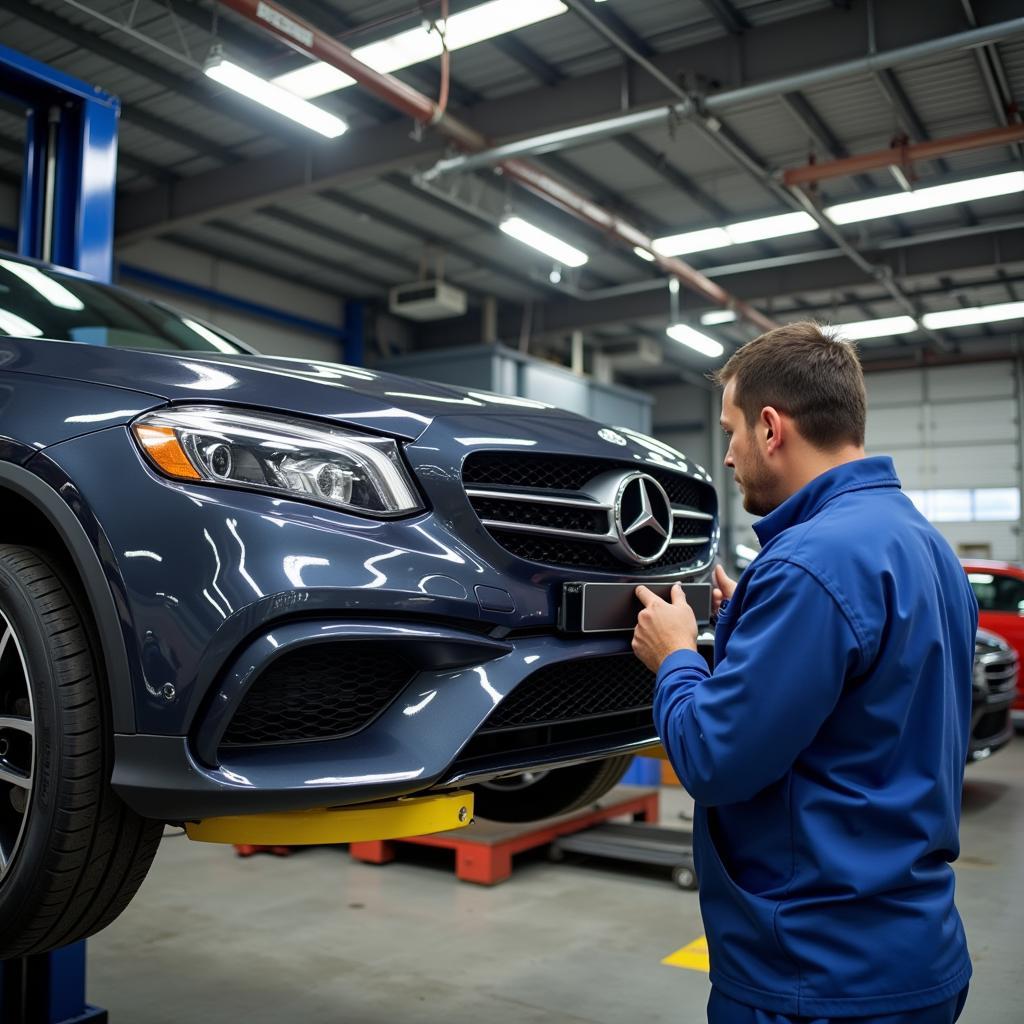 Car Undergoing Service Plan Check-Up