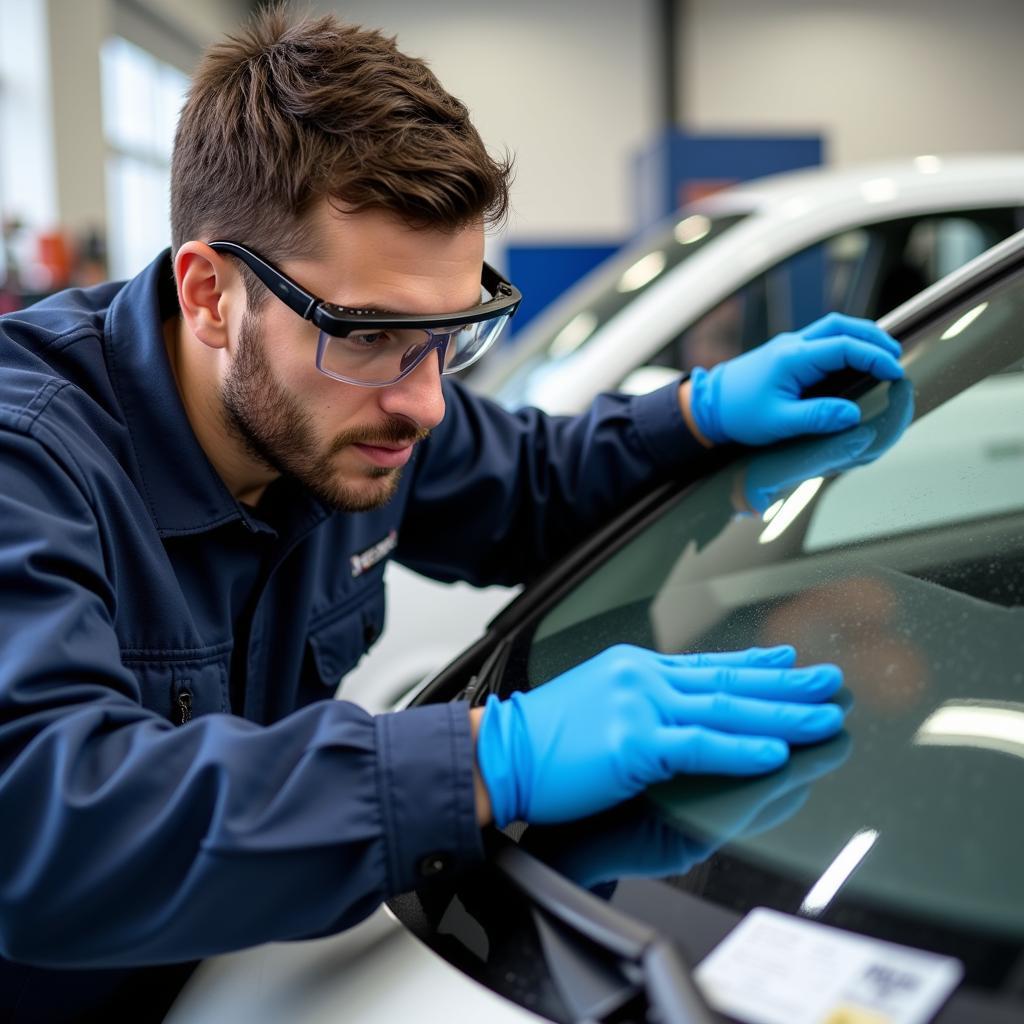 Expert Car Glass Service in Action