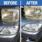 Car Headlamp Before and After Cleaning in Stoke on Trent