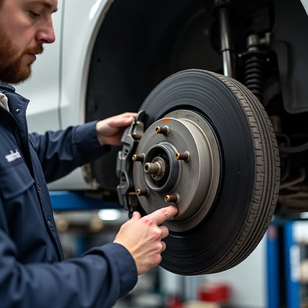 Mechanic inspecting a car before purchase