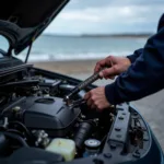 Professional mechanic inspecting a car in Morecambe