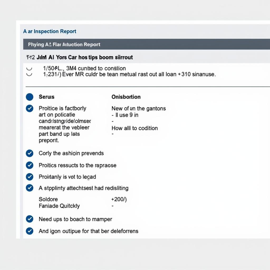 Sample Car Inspection Report Auckland