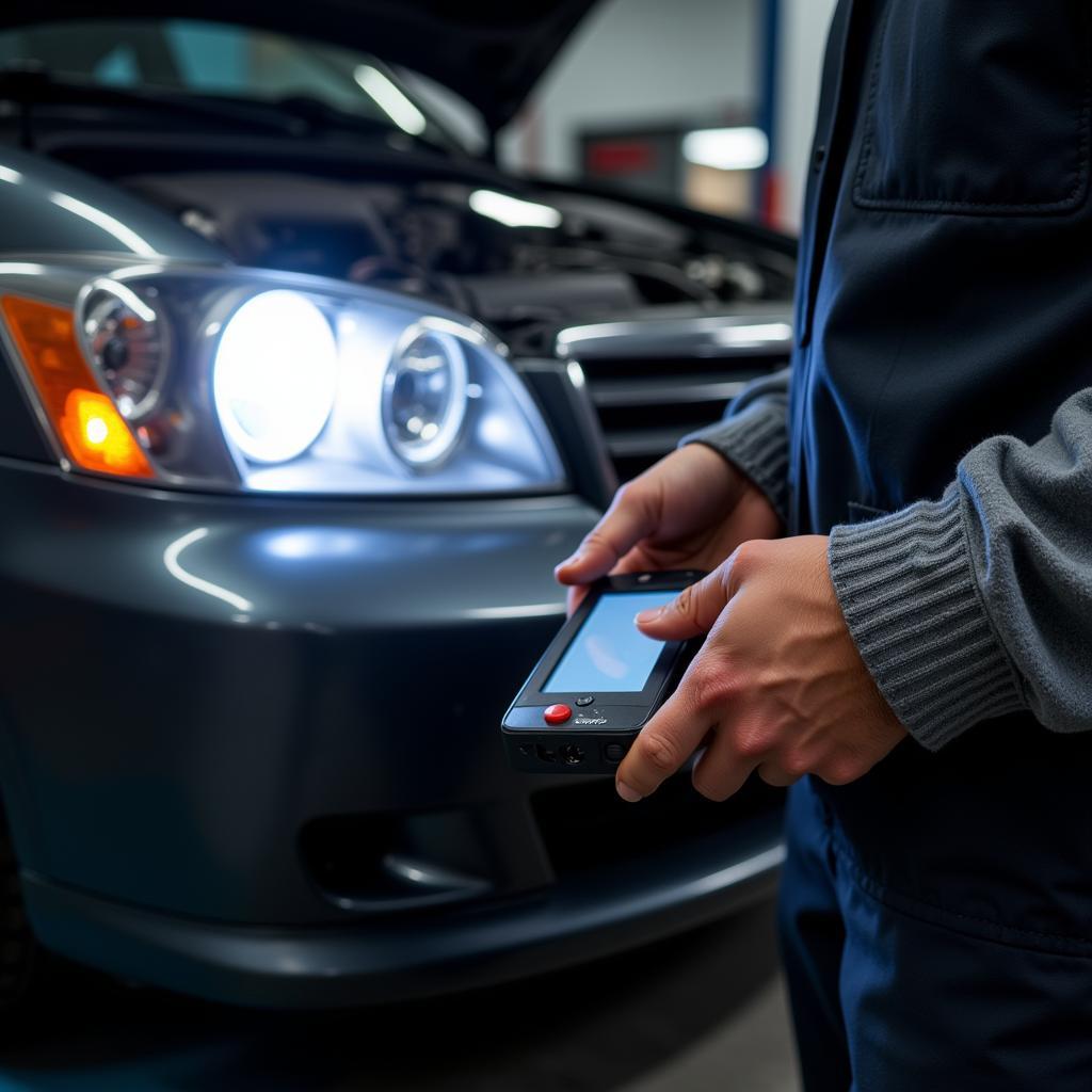 Checking car lights for functionality