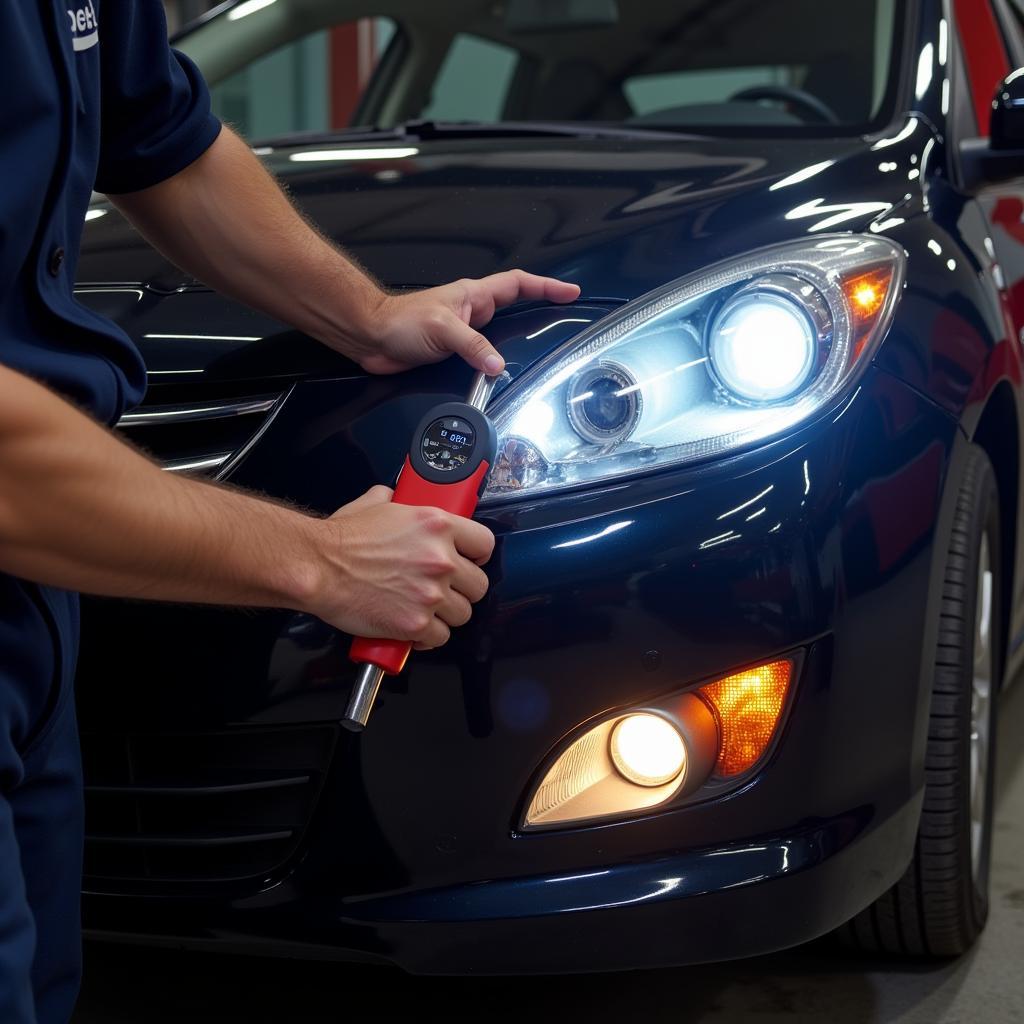 Car Lights Check During Service