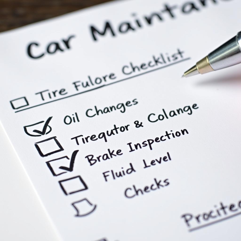 Car Maintenance Checklist