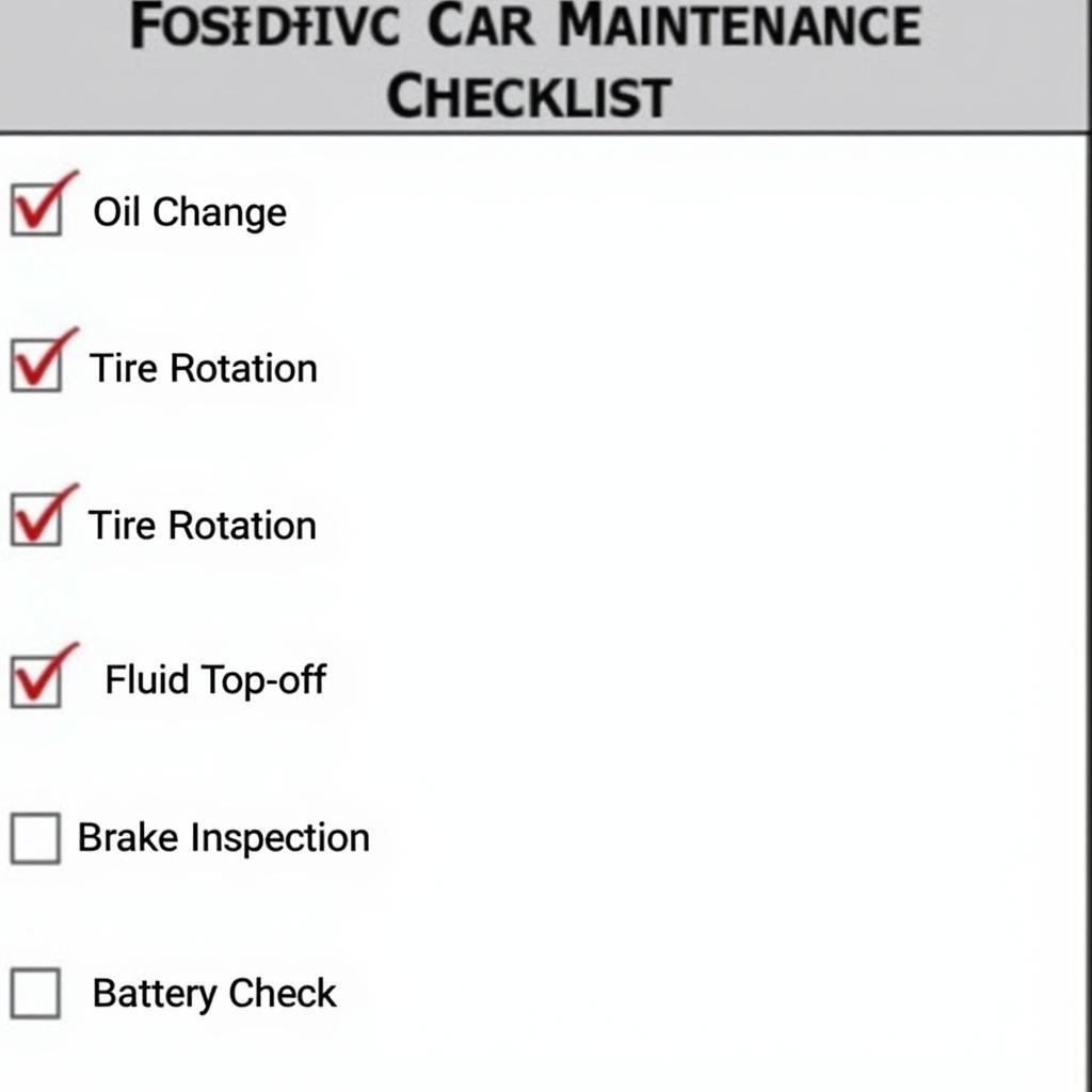 Car Maintenance Checklist