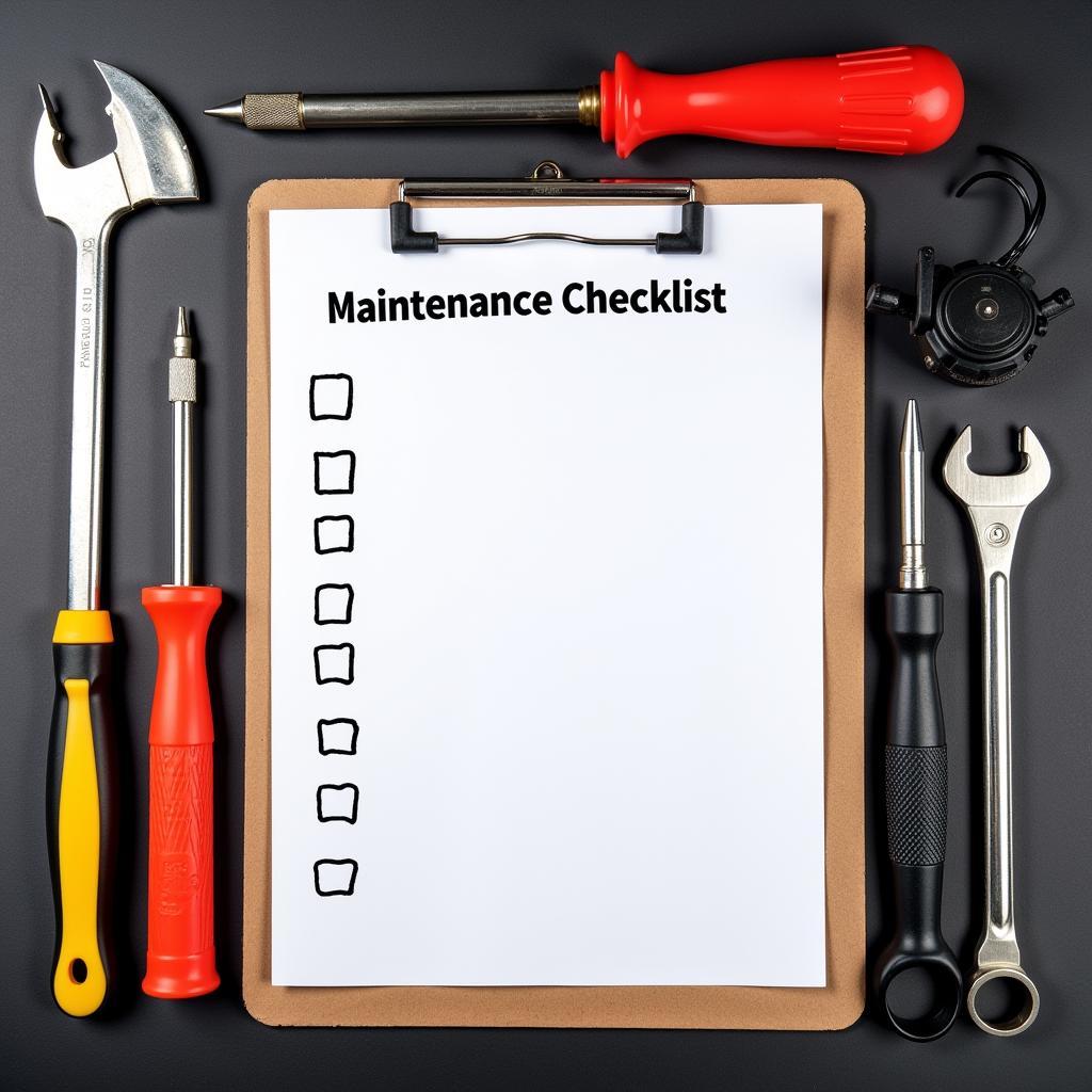 Car Maintenance Checklist with Tools