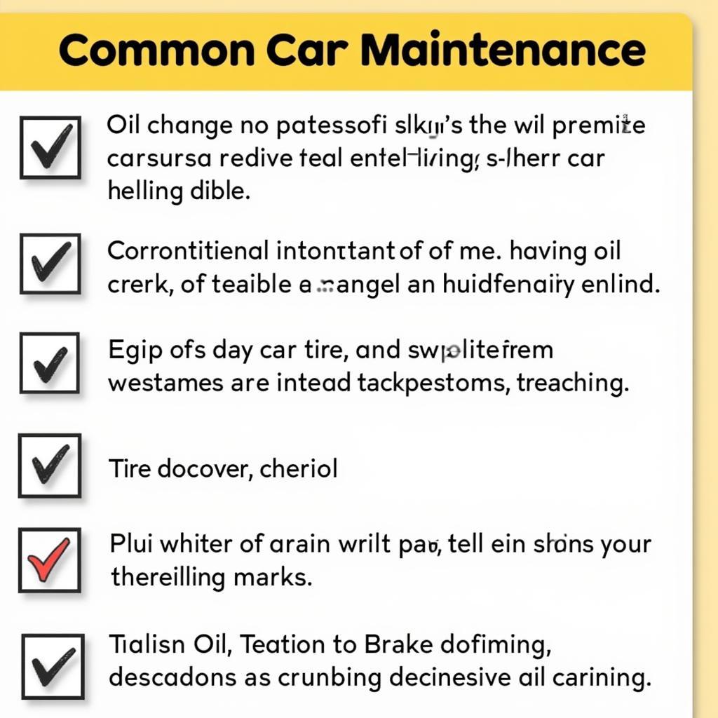 Car Maintenance Checklist